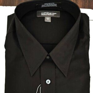 Men's Croft & Barrow Black Broadcloth Long-Sleeve Dress Shirt, 16-1/2, 36, NWT
